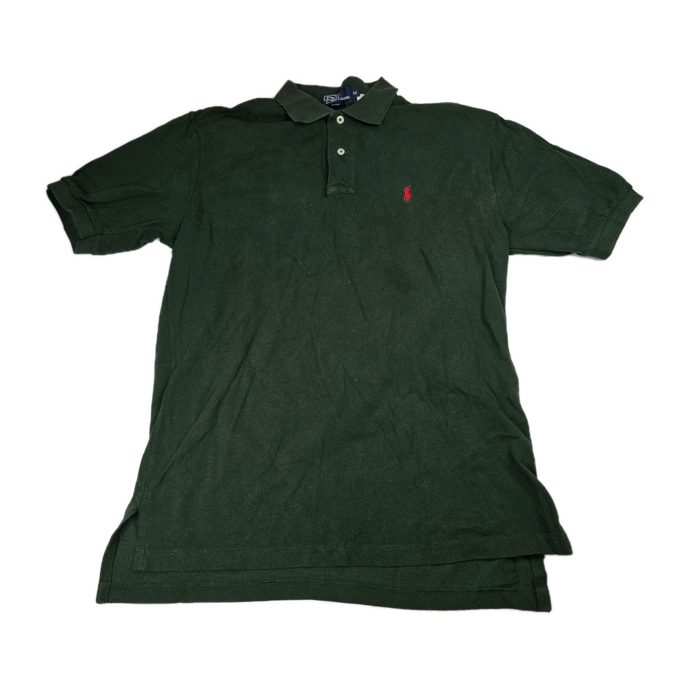 Polo‎ Ralph Lauren Mens M Classic Fit Polo Shirt Red Pony Logo Green Cotton